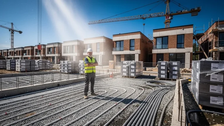 Chantier express de 29 logements PAC construits en quinze jours avec un ancien plombier chauffagiste observant
