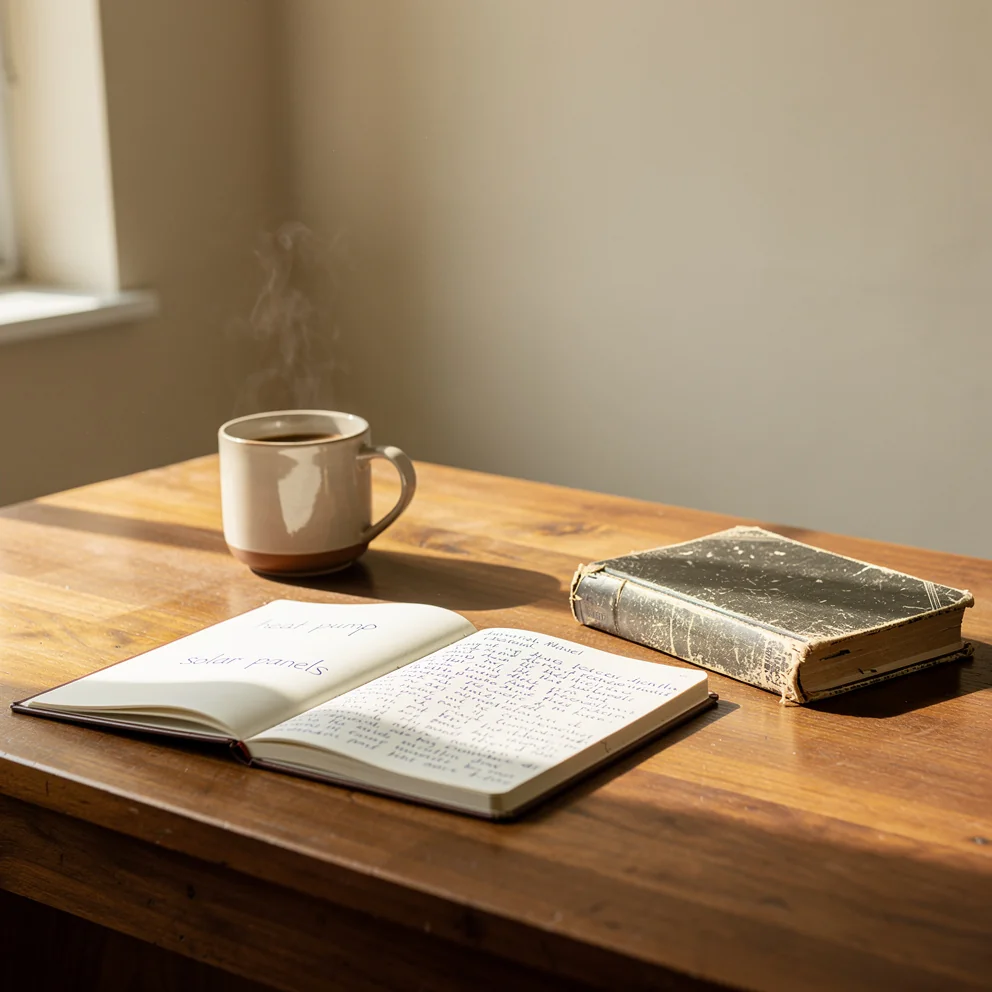 Bureau du rédacteur avec carnet de notes