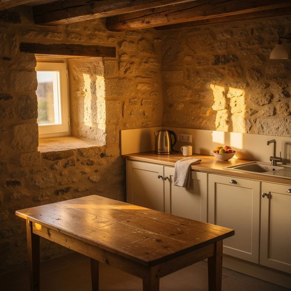 Cuisine normande rénovée et chaleureuse